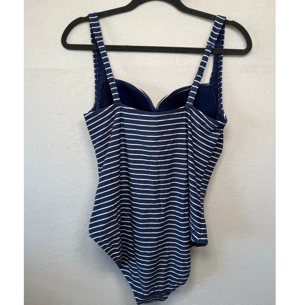 Nip Tuck Swim Multi Fit Cup One Piece Swimsuit, Navy/White Stripe - Picture 2 of 3